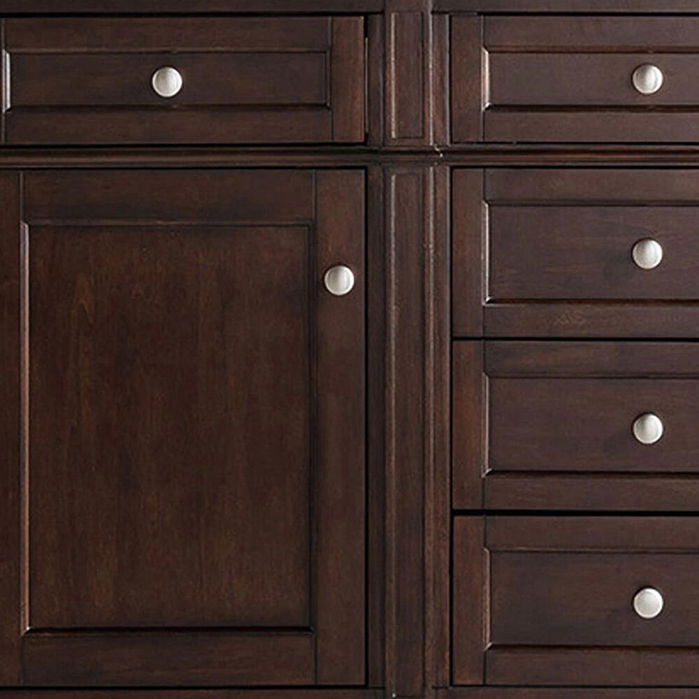 James Martin Vanities Brittany 60&quot; Double Bathroom Vanity in Burnished Mahogany with 3 cm Parisien Bleu Quartz Top and Rectangular Sinks, , large