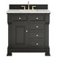 James Martin Vanities Brookfield 36" Single Bathroom Vanity in Black Onyx with 3 cm Eternal Jasmine Pearl Quartz Top and Rectangular Sink, , large