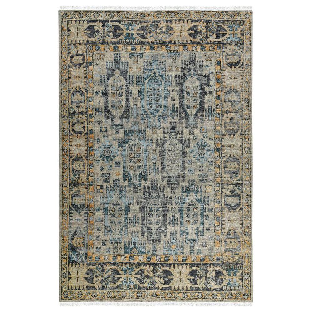Amer Rugs Willow 10" x 14" Beige and Aqua Area Rug, , large