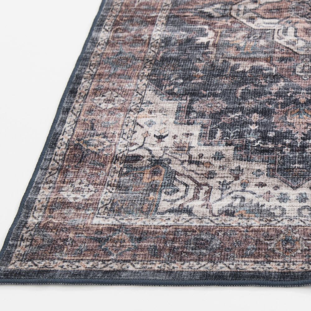 Central Oriental Rugease Velveteen Chantal Rust and Dark Grey 2&#39;3&quot; x 6&#39; Runner, , large