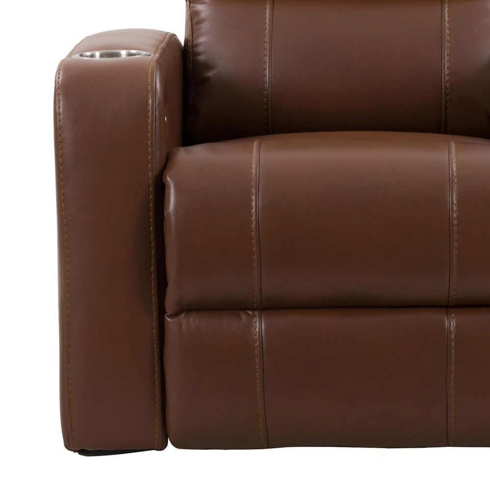 CorLiving Tucson Home Theater Power Recliner with Cup Holders in Brown, , large
