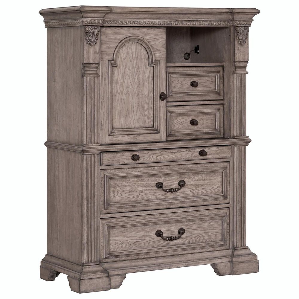 Sasha Lee Traditional Ladies Chest in Light Taupe with USB Ports, , large