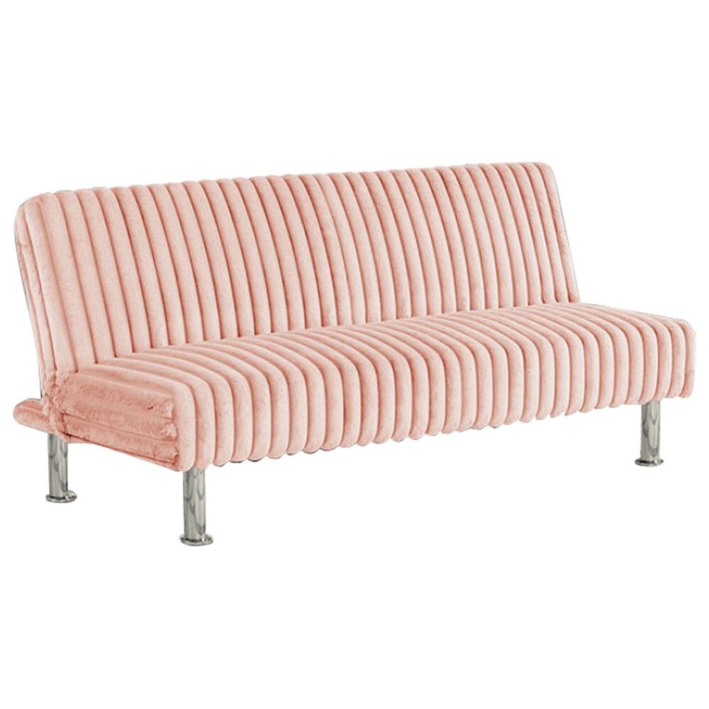 Furniture of America Hinwil Futon Sofa Bed in Pink, , large