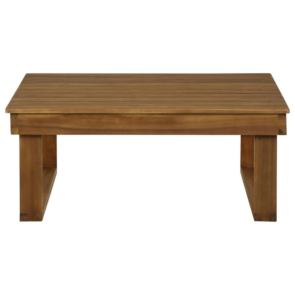 Linon Home Decor Skypark 2-Piece Outdoor Conversation Set in Teak Oil, , large