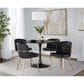 Lumisource Cinch Side Chair with Black Faux Leather Cushion in Gold (Set of 2), , large