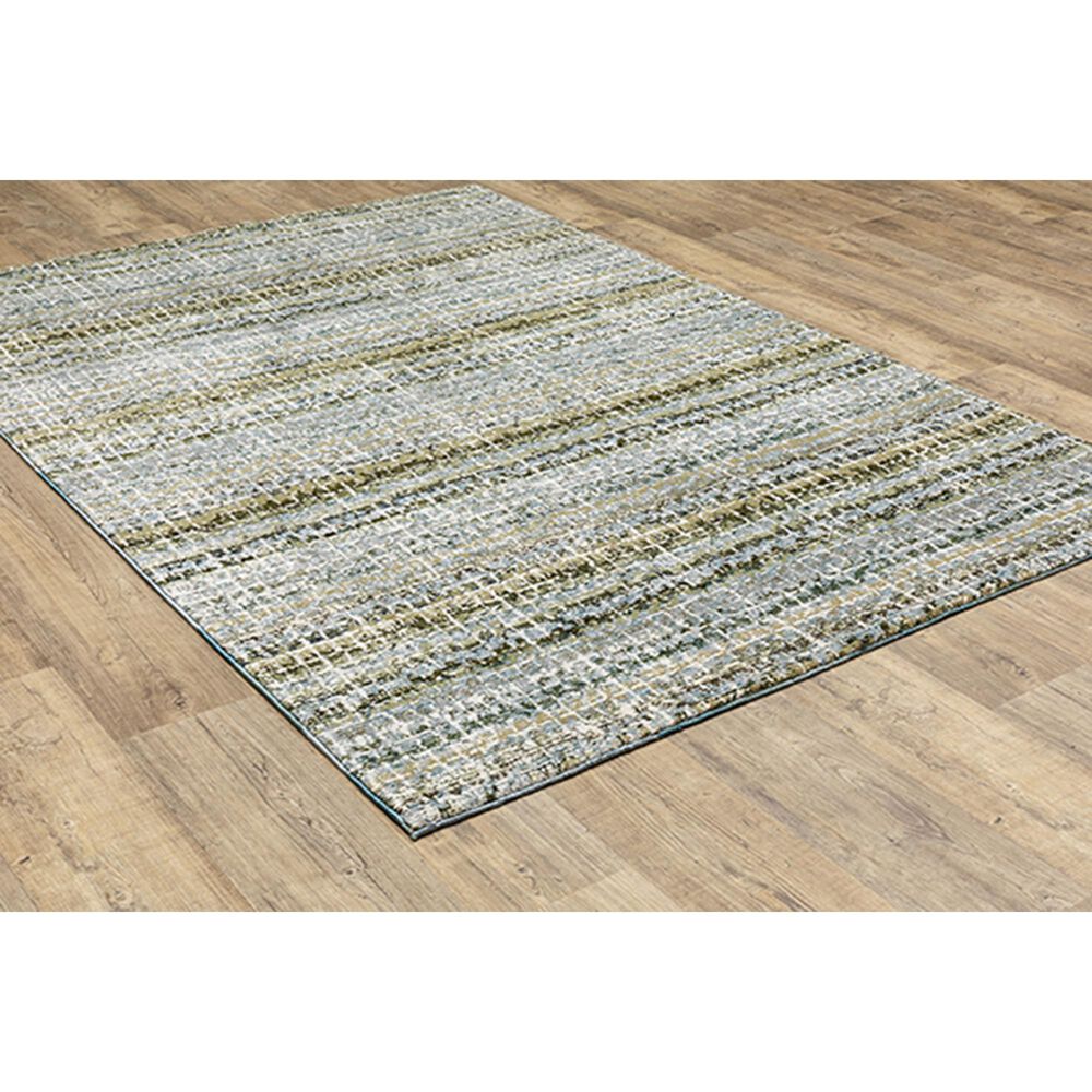 Oriental Weavers Atlas Stripe 747B0 5&#39;3&quot; x 7&#39;3&quot; Blue and Green Area Rug, , large