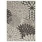Nourison Aloha 6" x 9" Silver and Grey Indoor/Outdoor Area Rug, , large