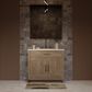Lexora Home Abbey 36" Single Bathroom Vanity in Grey Oak with 2 cm White Quartz Top and Rectangular Sink, , large