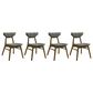Armen Living Amaris Side Chair with Charcoal Upholstery in Warm Walnut (Set of 4), , large