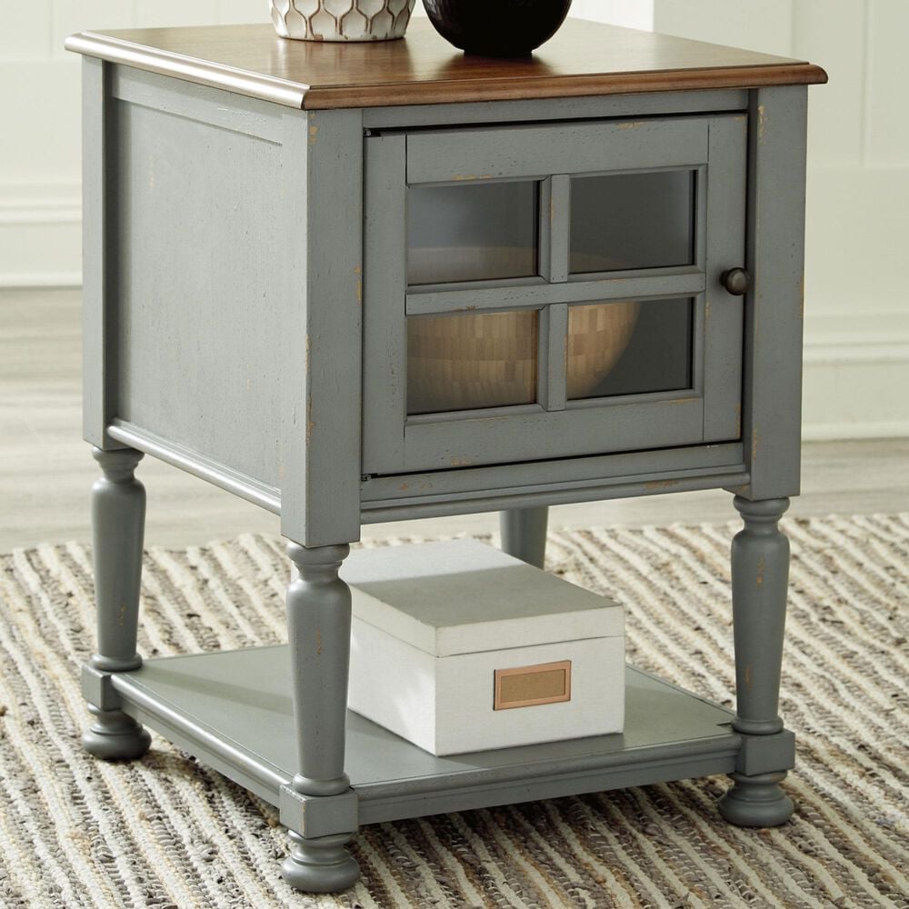 Ashley Mirimyn Accent Cabinet in Antiqued Gray, Brown and Clear, , large