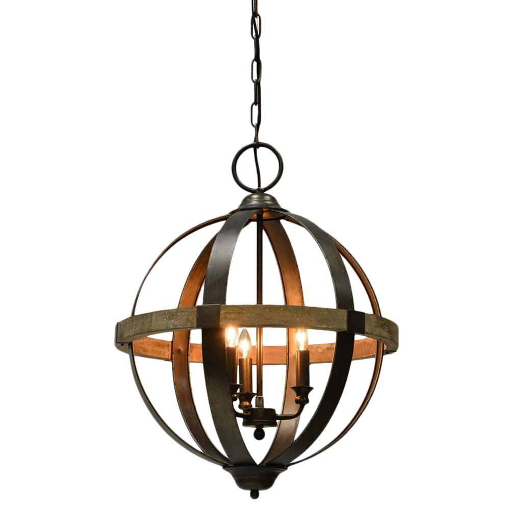 Southern Lighting Bryant 3-Light Chandelier in Black and Brown, , large