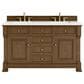 James Martin Vanities Brookfield 60" Double Bathroom Vanity in Honey Oak with 3 cm White Zeus Quartz Top and Rectangular Sinks, , large