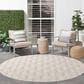Nourison Aloha Floral 7"10" Round Ivory and Grey Indoor/Outdoor Area Rug, , large