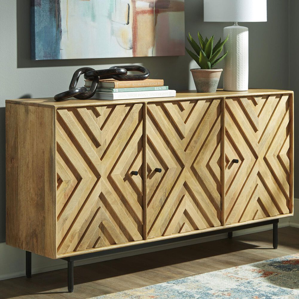 Ashley Cadewick Accent Cabinet in Natural and Black, , large