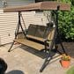 HOMLUX 3-Seat Patio Porch Swing with Weather Resistant Steel Frame and Adjustable Tilt Canopy in Beige, , large