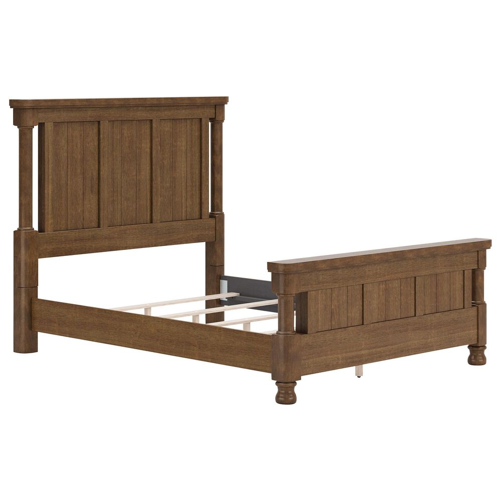 Ashley Rowlenstown 5-Piece Queen Poster Bedroom Set in Brown, , large