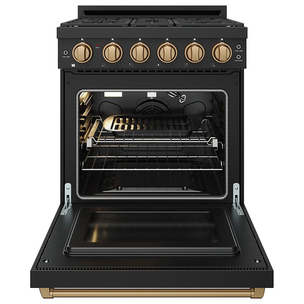 Thor Kitchen Gordon Ramsay 4.6 Cu. Ft. Professional Liquid Propane Range with Bronze Handle Kit in Black, , large