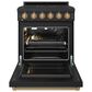 Thor Kitchen Gordon Ramsay 4.6 Cu. Ft. Professional Liquid Propane Range with Bronze Handle Kit in Black, , large