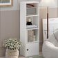 HOMLUX 4-Tier Shelf Bookcase with Door Storage Cabinet in White, , large