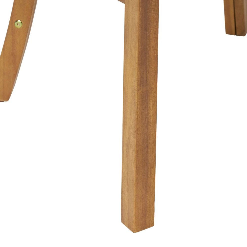 Hearth and Haven Outdoor Dining Chair with Cream Cushion in Teak (Set of 2), , large