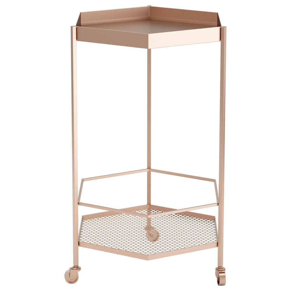 Zuo Modern Hex Bar Cart in Gold Finish, , large