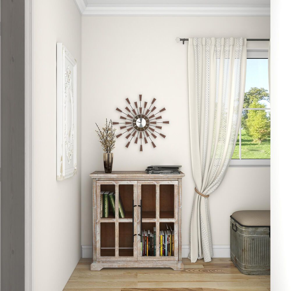 Maple and Jade Wall Clock in Silver and Black, , large