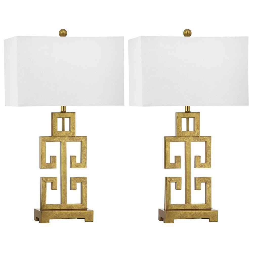 Safavieh Greek 29" Key Table Lamp in Antique Gold (Set of 2), , large