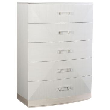 Bernhardt Axiom 5 Drawer Tall Chest in Linear White and Linear Gray, , large
