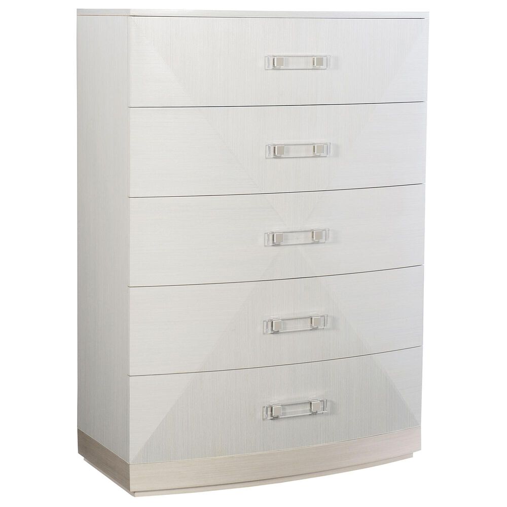Bernhardt Axiom 5 Drawer Tall Chest in Linear White and Linear Gray, , large