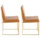 Lumisource Fuji Side Chair with Camel Cushion in Gold (Set of 2), , large