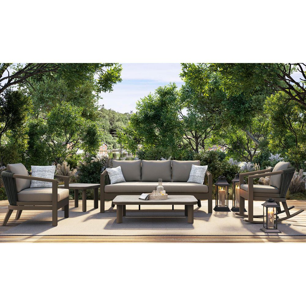 Clear Creek Collection Blake 5-Piece Patio Conversation Set in Stone, , large