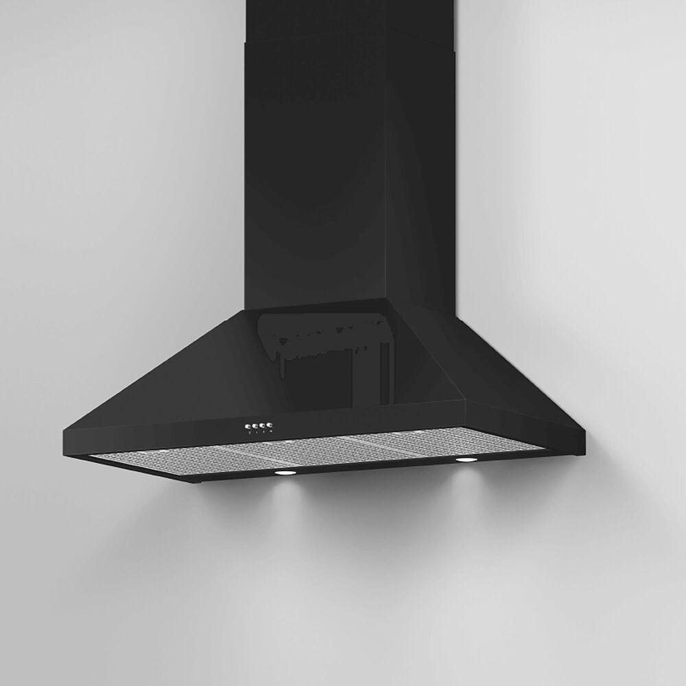 Fisher &amp; Paykel 36&quot; Classic Wall Hood with Pyramid Chimney in Black, , large