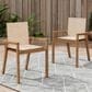 Hearth and Haven Belfast Patio Dining Chair with Beige Mesh Sling in Teak (Set of 2), , large