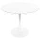 Leisuremod LeisureMod Bristol Mid-Century Modern Round Dining Table with Wood Top and Iron Pedestal Base with Gloss Finish for Kitchen and Dining Room, , large