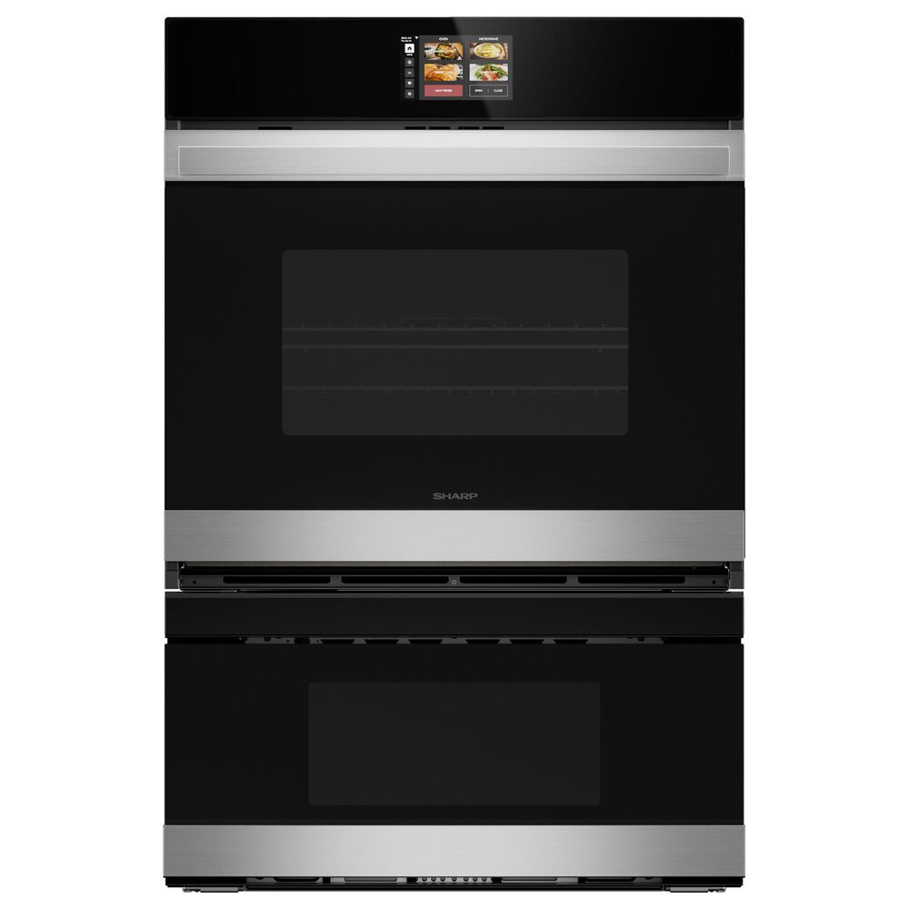 Sharp 30&quot; Smart Electric Microwave Wall Oven Combo in Stainless Steel and Black, , large