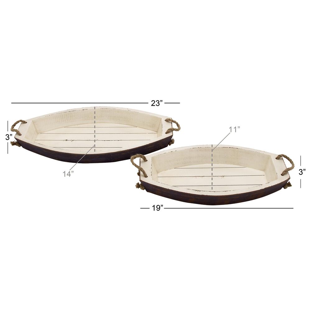 Maple and Jade Coastal Tray in White and Blue &#40;Set of 2&#41;, , large