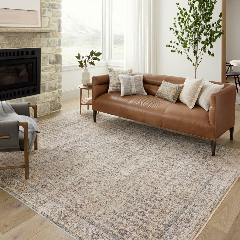 Angela Rose Blake 6&#39;7&quot; x 9&#39;10&quot; Beige and Denim Area Rug, , large