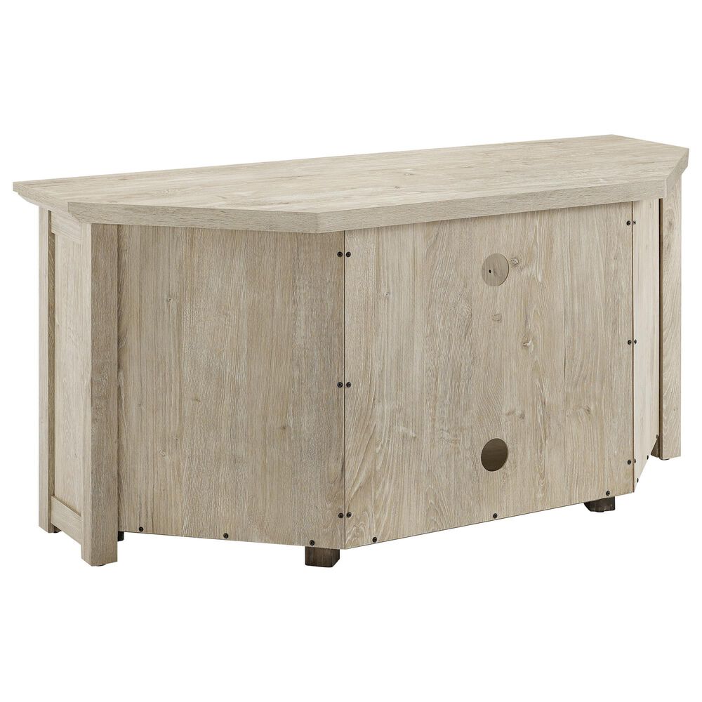 Crosley Furniture Camden 48&quot; Corner TV Stand with Fireplace in Frosted Oak, , large