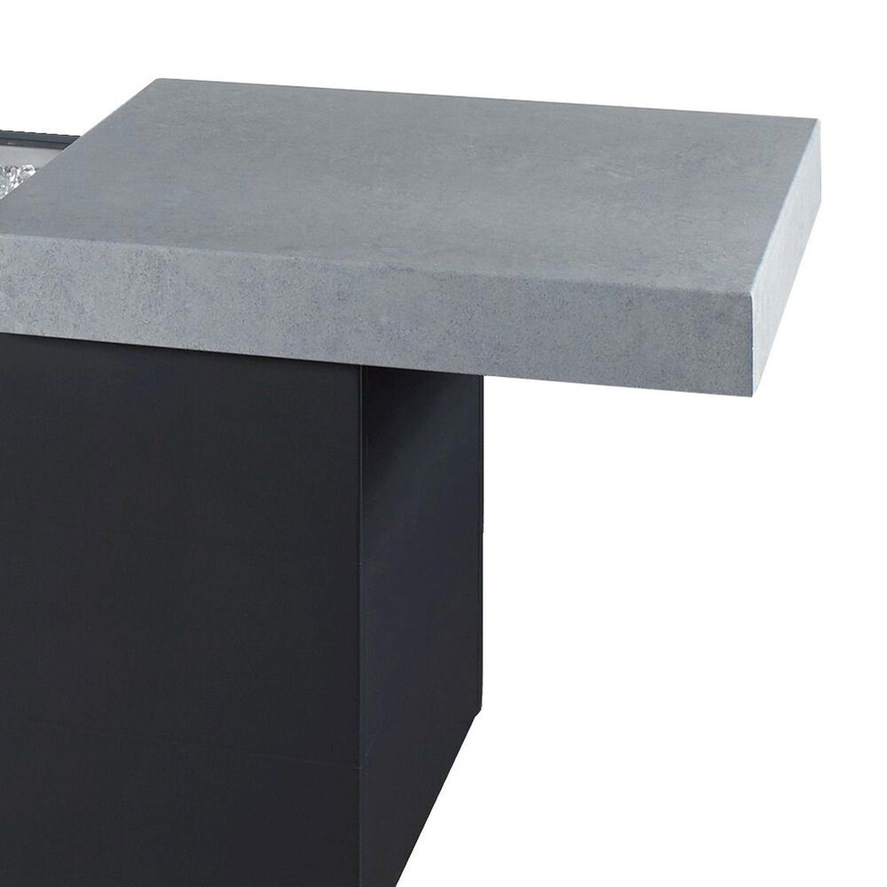 Slate and Company Rectangular Functional Fire Pit in Black and Concrete, , large