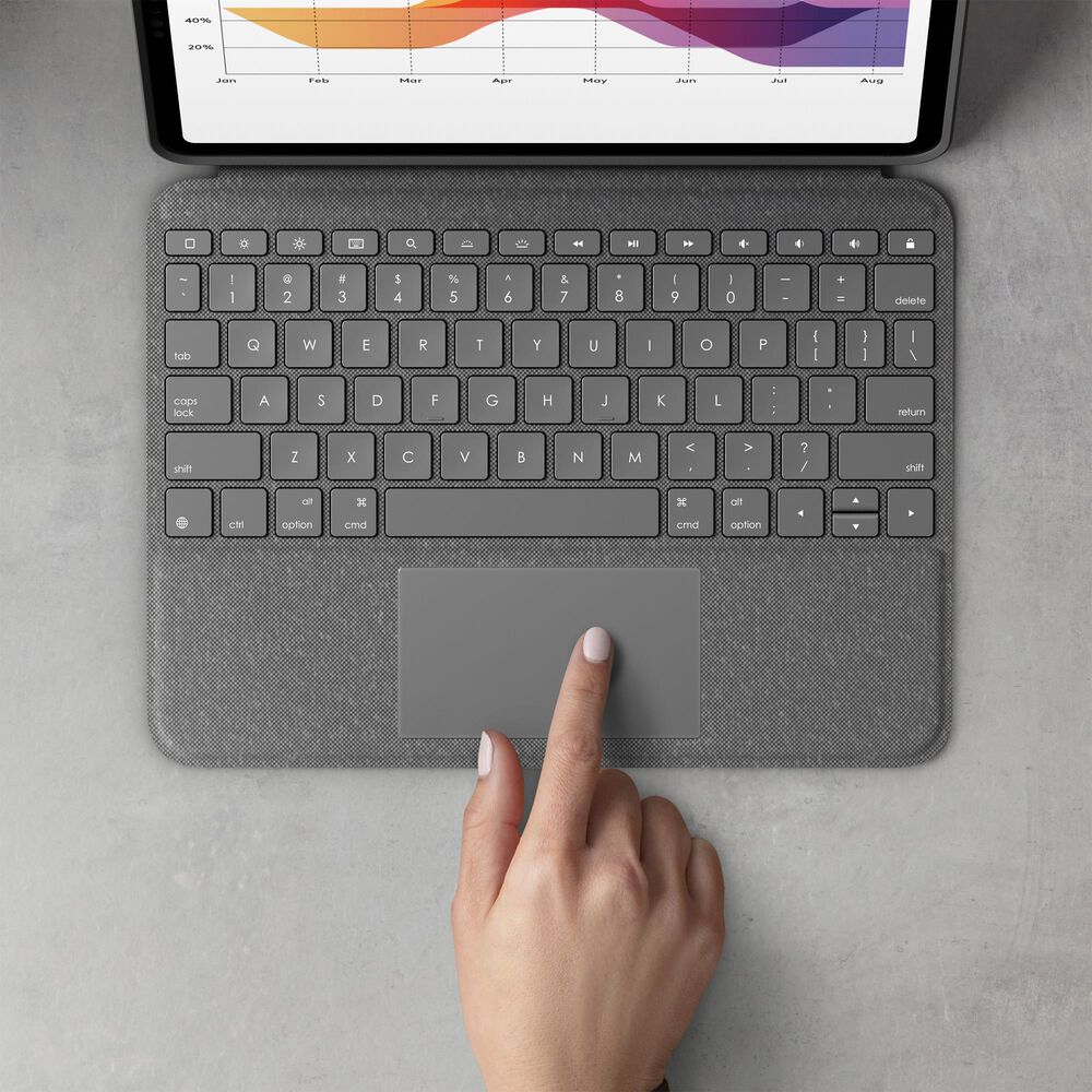 Logitech Folio Touch Backlit Keyboard Case with Trackpad for iPad Air in Oxford Grey, , large