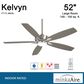 Minka-Aire Kelvyn 52" Ceiling Fan with LED Light in Brushed Nickel, , large