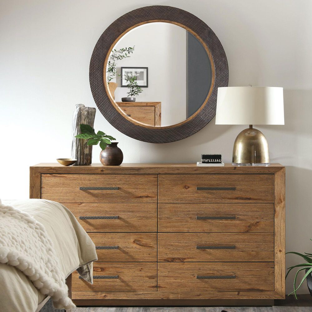 Hooker Furniture Big Sky 8-Drawer Dresser and Mirror in Vintage Natural and Furrowed Bark, , large
