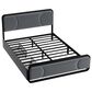 HOMLUX Full Upholstered Platform Storage Bed Frame in Gray, , large