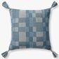 Loloi 20" Square Throw Pillow in Blue and Beige, , large