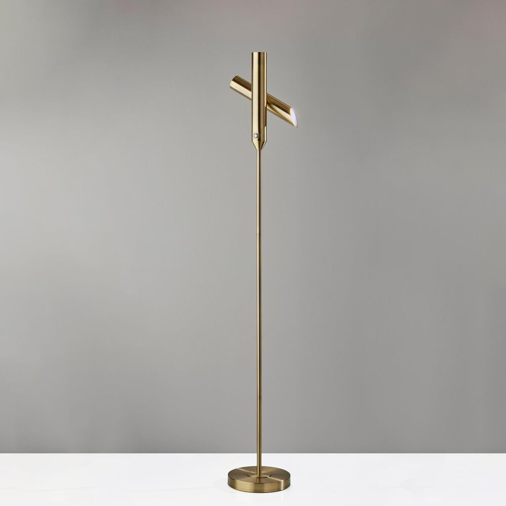 Adesso Vega LED Torchiere in Antique Brass, , large