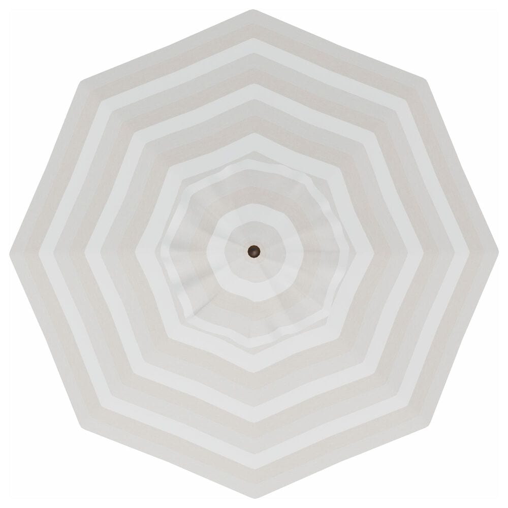 Garden Party Market 9' Octagon Push Button Tilt Umbrella with Bronze Base in Direction Linen Stripe, , large