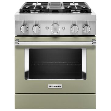 KitchenAid 4.1 Cu. Ft. Freestanding Dual Fuel Range with True Convection in Avocado Cream, , large