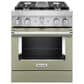 KitchenAid 4.1 Cu. Ft. Freestanding Dual Fuel Range with True Convection in Avocado Cream, , large