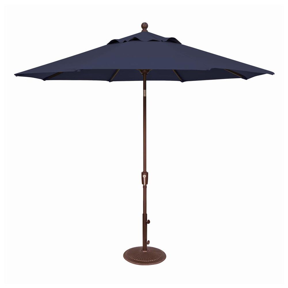 Garden Party 9" Push Button Tilt Umbrella in Navy, , large