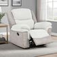 Linon Home Decor Wrenlee Manual Recliner in Tan and Beige, , large